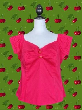 Collectif London NWOT Retro Pin-Up Rockabilly Mid-Century Modern Coquette Top 14